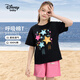 迪士尼（DISNEY）女童棉質(zhì)短袖T恤吸濕排汗六一兒童節(jié)半袖上衣25夏DB421BE21黑160