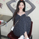 妙奕嘉純欲碎花吊帶連衣裙女套裝裙子夏季2025新款女裝女士小個子長裙 藏藍碎花吊帶裙兩件套 XL 【建議100-120斤】