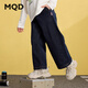 馬騎頓（MQD）女童25春季學(xué)院風(fēng)休閑百搭中大童寬松闊腿褲牛仔褲 原牛仔色 160