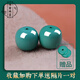 鳳瑞凰湖北十堰原礦天然保真綠松石單珠真品綠松隔片桶珠單珠配珠散珠 綠色14mm一對-丫角山料
