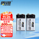 雷攝 LEISE 高容量系列 9V600mAh鋰電充電電池（兩節(jié)裝）適用：萬用表/玩具遙控器/煙感探測器