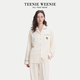 Teenie Weenie小熊棉刺繡睡衣女2025春秋季新款小翻領(lǐng)情侶家居服男套裝 梔子白 M