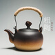 貞嘻提梁壺粗陶茶壺煮茶器茶具套裝泡茶壺燒水壺電陶爐圍爐煮茶碳爐 粗陶提梁壺-祥云漸變 800ml
