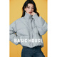 Basic House/百家好針織立領(lǐng)短款羽絨服冬季新款加厚90白鴨絨外套 淺藍 M