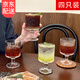 鹿珊伍酒杯套裝復(fù)古太陽(yáng)花浮雕玻璃杯高顏值設(shè)計(jì)感飲料果汁高腳杯四只裝 混合花紋酒杯【4只混裝】