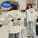 迪士尼（Disney）童裝女童秋裝外套2025新款秋冬連帽衛(wèi)衣中大童卡通開衫拉鏈上衣潮 拉鏈杏色【春秋薄款】前后印哭包 150 cm
