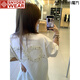 SNYDER WEAR美式潮牌短袖t恤上衣夏季女寬松oversize設(shè)計感小眾棉質(zhì)上衣T恤女 白色（非刺繡款） M 建議85-105斤