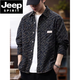 JEEP SPIRIT牛仔襯衫男士2025春秋新款提花復古水洗翻領(lǐng)休閑長袖大碼襯衣外套 6603款牛仔外套黑色 L (115-130斤)