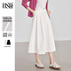 歐莎（OSA）【輕熟的優(yōu)雅】純棉知性通勤高腰顯瘦半身裙傘裙女2025秋季新款 白色 M