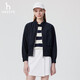 哈吉斯（HAZZYS）女裝 2025夏季新款女士素色寬松立領(lǐng)短款?yuàn)A克女ASVSU0CBU13 藏青色NV L (165/88A 40)
