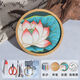 山頭林村掐絲琺瑯手工材料 傳統(tǒng)景泰藍(lán)掐絲琺瑯畫(huà)diy手工材料包杯墊新手入 12厘米自帶底圖杯墊【荷花】 全套材料包