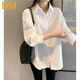 DALEY MODE白襯衫女內搭2025年春秋新款韓版設計感小眾洋氣上衣百搭長(cháng)袖襯衣 531白色 L