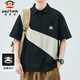 大嘴猴（paul frank）短袖t恤男春夏季休閑POLO衫男士翻領(lǐng)寬松上衣男裝 黑色 XL 