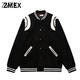 ZMEX酒紅色外套男春秋ins國(guó)潮牌2025冬毛呢高街拼接棒球服男士夾克 黑色-加絨加厚 XL 121-135斤