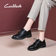 Carl Beck品牌英倫兩穿小皮鞋女2024年春秋新款日系單鞋女平底軟皮鞋女加絨 黑色 39 245mm