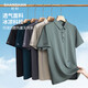SHANSHAN杉杉短袖t恤男夏裝新款POLO衫彈力商務(wù)休閑純色中青年爸爸爸爸裝 豆綠色 L /175【建議130-145斤】