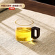 天喜茶杯套裝家用待客6只玻璃杯帶把手小茶杯木把喝茶品茗杯 木把品茗杯130ml1只-透明