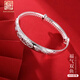 老銀匠足銀手鐲女S999銀手鐲媽媽婆婆款老年人年貨節(jié)禮物奶奶百福銀鐲子 999足銀約36g 含證書