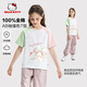 Hello Kitty女童短袖t恤夏季洋氣兒童半袖休閑 蒂LV漂亮_右下綠粉 140 
