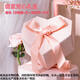 馨年ins風(fēng)七夕情人節(jié)禮物包裝盒婚禮喜糖伴手禮新年創(chuàng)意愛心形禮品盒 粉色【手提袋+燈＋拉菲草+卡片】