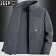 JEEP SPIRIT吉普雙面穿抓絨外套男士春秋季新款搖粒絨休閑立領(lǐng)夾克保暖上衣 深灰（雙面穿） 8915光板 XL 建議130-145斤