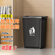 歐湃垃圾桶無蓋60L方形黑灰色家用廚房商用餐飲飯店專用大號垃圾箱