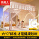 南極人防摔蚊帳架1.8x2米嬰兒童防掉床家用臥室三開(kāi)門(mén)加密免安裝紋帳 星河粉玉丨T型三開(kāi)門(mén)丨A類(lèi)帳紗 適用1.8m床-180*200cm高170cm
