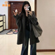 派吉鯊灰色連帽毛衣外套女秋冬2025新款深秋初冬小個子香風(fēng)針織開衫上衣 灰色毛衣【單件】【冬季流行風(fēng)格 S 80-95