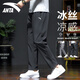 安踏冰絲速干運(yùn)動(dòng)褲男長(zhǎng)褲夏季薄款透氣男士跑步健身休閑直筒褲子 -3基礎(chǔ)黑/冰絲速干【拉鏈口袋】 L (175)