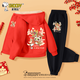 史努比（peanuts）男童套裝秋冬款2025新款兒童加絨紅色羊羔絨冬裝衣服潮 【特厚抗寒】羊羔絨拉鏈套裝11 120