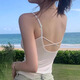 俞兆林小吊帶背心女帶胸墊一體美背內(nèi)搭外穿打底海邊上衣春夏白色