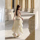 斐莉玥2025春夏新款法式溫柔風(fēng)白色吊帶連衣裙女夏設計感小眾 米白色[版] S 建議80-95斤