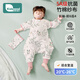 柯斯德尼（kidsneed）嬰兒睡袋兒童春秋前6后4竹棉紗布分腿睡袋寶寶防踢被兒童睡衣XL碼