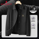 夢(mèng)特嬌（MONTAGUT）秋季顯瘦休閑百搭翻領(lǐng)外套男式時(shí)尚豎紋夾克男裝 JG 黑色 2XL 