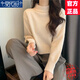 莫代爾半高領(lǐng)法式短款毛衣女2025春秋冬小個(gè)子加厚內(nèi)搭溫柔風(fēng)套頭針織衫 杏色 L