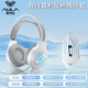 狼蛛（AULA）S12+S606游戲鼠標耳機兩件套 有線鼠標宏編程驅(qū)動 電競吃雞降噪聽聲辯位耳機套裝 電腦外設(shè)通用 S606耳機7.1白色+S50鼠標白色