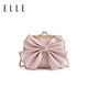 ELLE女包新款蝴蝶鏈條包時(shí)尚百搭單肩斜挎包手提包生日禮物25077 櫻花粉