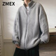 ZMEX立領(lǐng)針織開衫外套男秋冬季潮牌oversize慵懶風(fēng)高級感美式復(fù)古毛衣 CDXZ MY005灰色 XL
