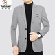 啄木鳥(niǎo)（TUCANO）休閑西服男西裝外套男士春季新款中年單西上衣春秋單件西服爸爸裝 01淺灰色 L 175（125-145斤）