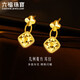 六福珠寶七夕禮物黃金耳釘幾何菱方足金耳環(huán)耳飾 計價 GJG0059DS 約2.40克