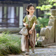 葉余漢服女童套裝2024夏季新款國風(fēng)中式兒童南疆古風(fēng)三件套洋氣夏裝潮 【南疆國風(fēng)套裝】上衣+吊帶+褲子 110