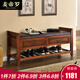 麥帝羅 美式鄉(xiāng)村家具 實木換鞋凳 歐式復(fù)古真皮沙發(fā)凳長凳橡木換鞋凳子 實木門廳儲物凳 換鞋凳1米