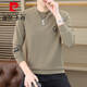 皮爾卡丹（pierre cardin）2025新款春秋裝圓領(lǐng)長(cháng)袖T恤男衛.衣打底衫內搭上衣男士t恤休閑 卡其【春秋款】 3XL 160-175斤