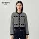深呼吸DEEP BREATH女裝拼色假口袋小香風(fēng)針織衫開(kāi)衫外套女A400853 黑 XL (5碼)