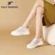 Pale memory品牌小白鞋女2025夏季新款百搭厚底透氣網(wǎng)面白色板鞋夏天女鞋 【白拼杏】 38 透氣網(wǎng)