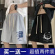 潮西登冰絲短褲男款夏季潮流寬松五分褲青少年中褲華夫格運動(dòng)速干褲子男 R77灰+R79黑【兩件裝】 L 105-120斤