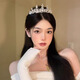 戴巖生日皇冠頭飾生日帽發(fā)箍結婚成年禮十八歲配飾王冠求婚領證頭飾 生日皇冠-銀色黑酷