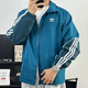 阿迪達斯 （adidas）外套男裝2025夏季新款三葉草運動服三條杠立領(lǐng)男士上衣夾克梭織 JE3492天然鳧綠/白 XL 推薦175-195斤