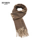 深呼吸DEEP BREATH女裝配飾純羊毛字母提花圍巾復古格子圍巾A800100 咖