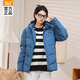 361°羽絨服女冬季新款加厚連帽棉服校園女生休閑外套學(xué)生百搭羽絨服 太空藍(lán) M